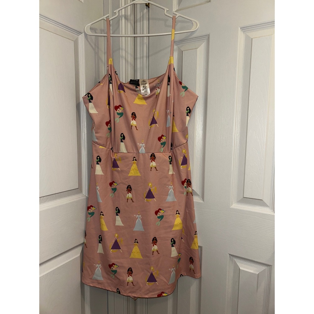 Disney Her Universe Womens 2X Pink Princess All Over Print Pocket Dress Princess
